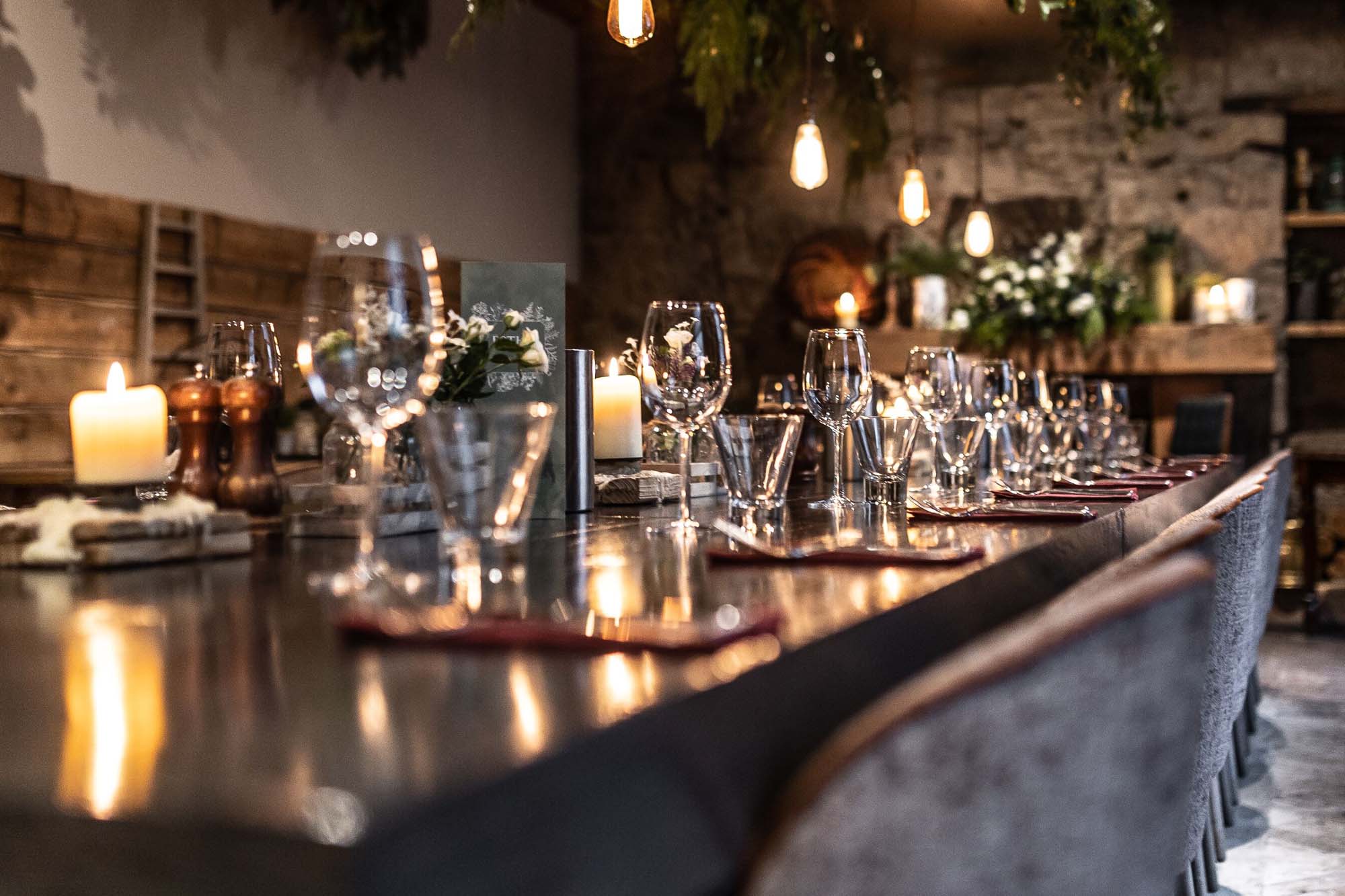 Table at the private dining room at The Bothy Glasgow